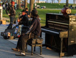 Noen av veldig mange gatemusikanter.