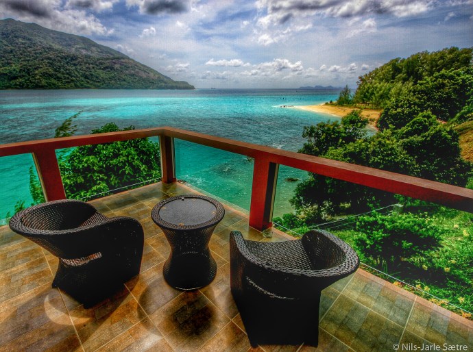 Utsikten fra balkongen fra leiligheten vår på XXXX